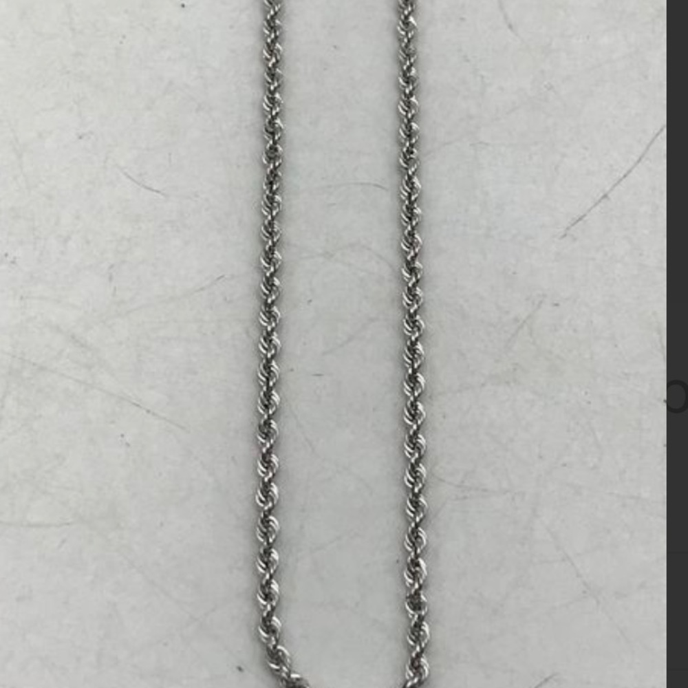 Solid 14K White Gold Rope Chain - Picture 5 of 10